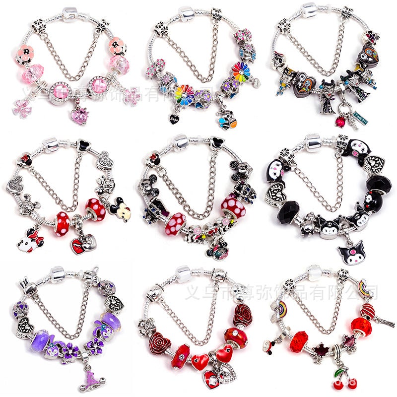 Cartoon Character Floral Design Bracelet Influencer Same Style 2025 Spring Sale - Image 4
